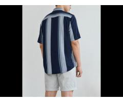 Men's   short-sleeves striped regular form SHIRTS 100% Rayon Routine brand (Model: 10S20SHS011) - Image 4