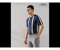 Men's vertical striped T-shirt regular form Routine brand (Model: 10S20TSH023)
