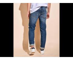 Men's BEST ITEM plain slim form dark blue JEANS Pants Routine brand (Model: 10S20DPA047) - Image 2
