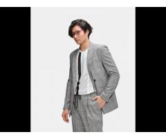 Mens plaid two layers blazers high fashion Routine brand (Model: AV1178022) - Image 1