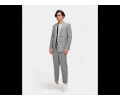 Mens plaid two layers blazers high fashion Routine brand (Model: AV1178022) - Image 3
