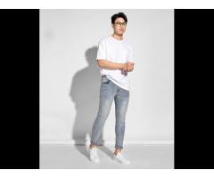 Men's HIGH QUALITY plain skinny crop from light color Jean Pants Routine brand (Model: 10S20DPA050)