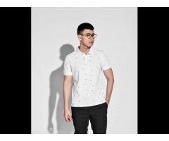Men's hot item leaf pattern short sleeves fitted form Polo Shirts Routine brand (Model: 10S20POL011) - Image 1