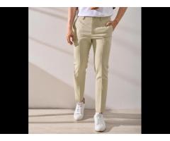 Men's best seller elastic waist plain SLIM crop form PANTS Routine brand (Model: 10F20PFO003)