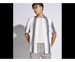 Mens summer short-sleeves striped DRESS SHIRT Routine brand (model number: 10S20SHS011)