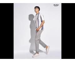 Mens summer short-sleeves striped DRESS SHIRT Routine brand (model number: 10S20SHS011) - Image 3