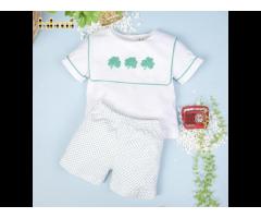 Nice lucky leaves crochet boy set clothing OEM ODM customized hand made embroidery