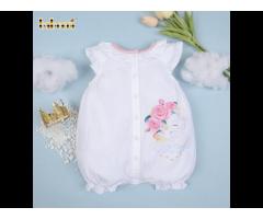 Flower & rabbit embroidery bubble for newborn OEM ODM baby set clothing customized
