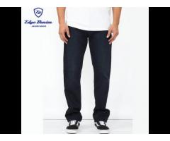 Wholesale China fashion plus size loose straight leg black denim jeans pants men - Image 1