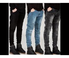 FREE Shipping New Streetwear Mens Ripped Biker Jeans Men's Fashion Motorcycle Slim - Image 1