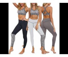 Wholesale Leopard Patchwork Sport Gym Wear High Waist Women Seamless Yoga Set - Image 3
