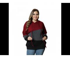 2021 High Quality Fashion Female Causal Life Sweatshirt Break Color Block Plus Size Plus