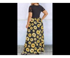 2021 Sunflower Lace Twist Knot Organic Maternity Clothes Maxi Long Skirt Women Plus Size - Image 2