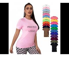 Wholesale 100% Cotton Soft Basic T-Shirt Women Blank Custom Logo Outdoor O-Neck Shirt - Image 1