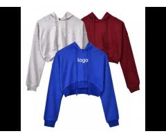 Hot Selling Customized Your Branded Women Sports Yoga Crop Hoodies - Image 1