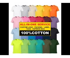 100% cotton custom vintage t shirt puff print logo oversized men's o-neck t-shirt digital