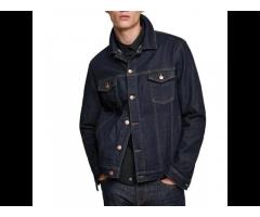 Custom Single Breasted colored stocklot denim jean jackets for men