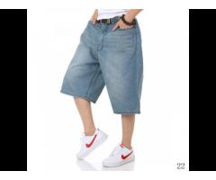 Denim Pants Shorts New Pants Lo Claasic Summer Big Fat Hip Hop Loose Shorts Pants - Image 1