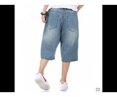 Denim Pants Shorts New Pants Lo Claasic Summer Big Fat Hip Hop Loose Shorts Pants - Image 2