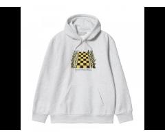 2022 New Arrival Grey Plain Spring Hoodie Brushed Fabric Hoodie Outdoor Sport Chessboard