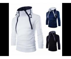 2022 Hot Sale high quality custom streetwear zip up fashion long plain hooded sweatshirt for men