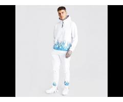 Custom Wholesale Long Sleeve White Color Outdoor Pullover Hoodie Men's Streetwear Sets