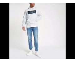 2021 Spring Custom Fashion Denim Street Wear Light Blue Slim Fit Jogger Pants Men Jeans - Image 3
