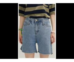 2021 Custom Summer Fashion High Waist Straight Loose Lady Women Denim Jeans Shorts Wholesale - Image 1