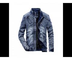 Mens slim style denim jean coat custom men jacket for wholesale