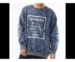 Custom printing 100% cotton sweatshirt acid wash sweatshirt men's crewneck sweatshirt