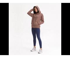 wholesale custom clothes Loose thick Yoga Fitness jacket Casual Cotton Hooded Sweater - Image 2