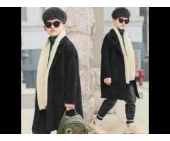 KS8455 Boys Long Sleeve Woolen Overcoat Kids Clothes Winter
