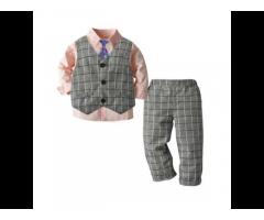 KS8386 smocked children clothing new style formal baby boys suits with necktie