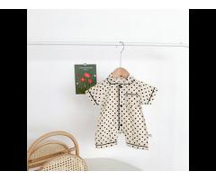 2022 summer new Korean version of the children's short sleeve one-piece pajamas cotton