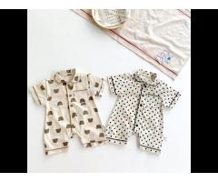 2022 summer new Korean version of the children's short sleeve one-piece pajamas cotton - Image 3