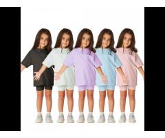2022 summer new boys and girls short-sleeved T-shirts and leggings suits children's casual