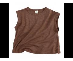 2022 summer new children's vest soft waxy slub cotton sleeveless drop shoulder T-shirt