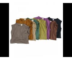 2022 summer new children's vest soft waxy slub cotton sleeveless drop shoulder T-shirt - Image 3