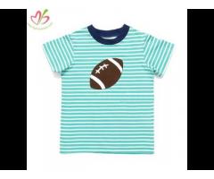Football Applique Stripe Baby Boy Clothes Tshirt