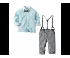 Baby Boys Gentlemen Overalls Sets with Blue/Pink T-Shirt equipped with Bow Tie 1-3 Years