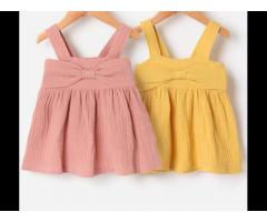 Summer Pure Cotton Sleeveless Princess Suspender Skirt Newborn Baby Girl One-piece Dress - Image 1