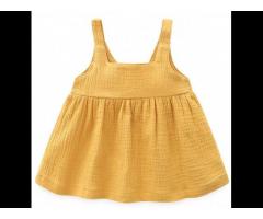 Simple Cloth Bright Solid Color Girls Dress Spaghetti Strap Sleeveless Lovely Baby Girls Dress - Image 1