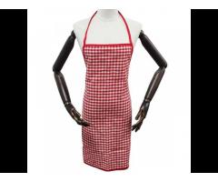 Red Checks Printed Kitchen 100% Cotton Apron for Cooking - Image 1