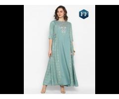 New anarkali beautiful Gown Kurti rayon material casual wear indian pakistani clothing
