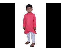 Islamic pure cotton side pattern kids kurta pajama set newest omani style eid clothes - Image 2