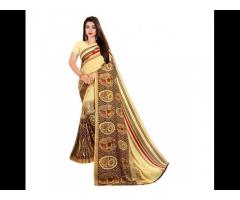 Very beautiful and trending casual wear silk printed saree with blouse piece indian ladies
