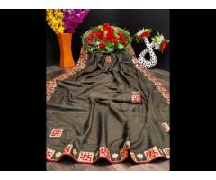 sarees silk party wear Indian latest designer women wear sari with blouse japan satin crape - Image 2