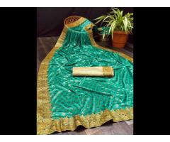Malai Silk digital printed saree with blouse piece indian women wear sari cheap low price - Image 3