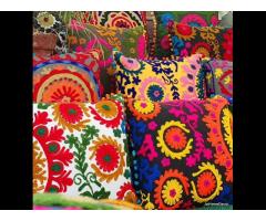 Vintage Mexican Hand Embroidered Cushion Cover Custom Printing Pillows Home Decor