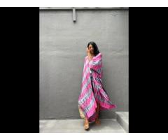 Attractive Tie Dye Kimono Long Kimono Wrap Dress Boho Kimono Robe Long Sleeve - Image 2
